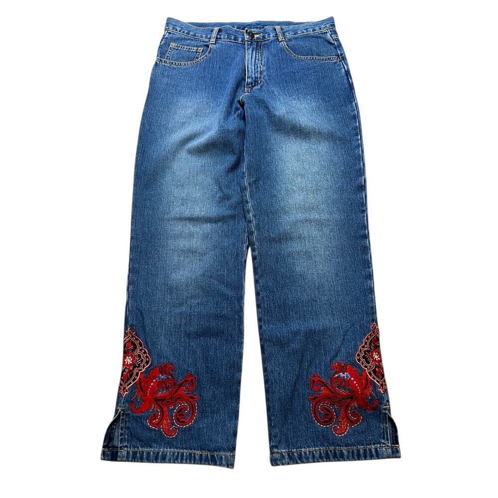 Carol Anderson Collection Embroidered Jeans Women Size 4 casual boho western VTG